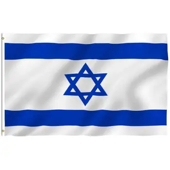 90x150 см Национальный Флаг Израиля Двухсторонние Металлические Люверсы Полиэстер IL Баннер Крытый Открытый Садовый Флаг Израиля